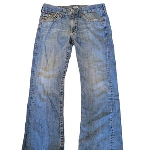 True Religion, size 36×33, Billy bootcut style blue jeans.